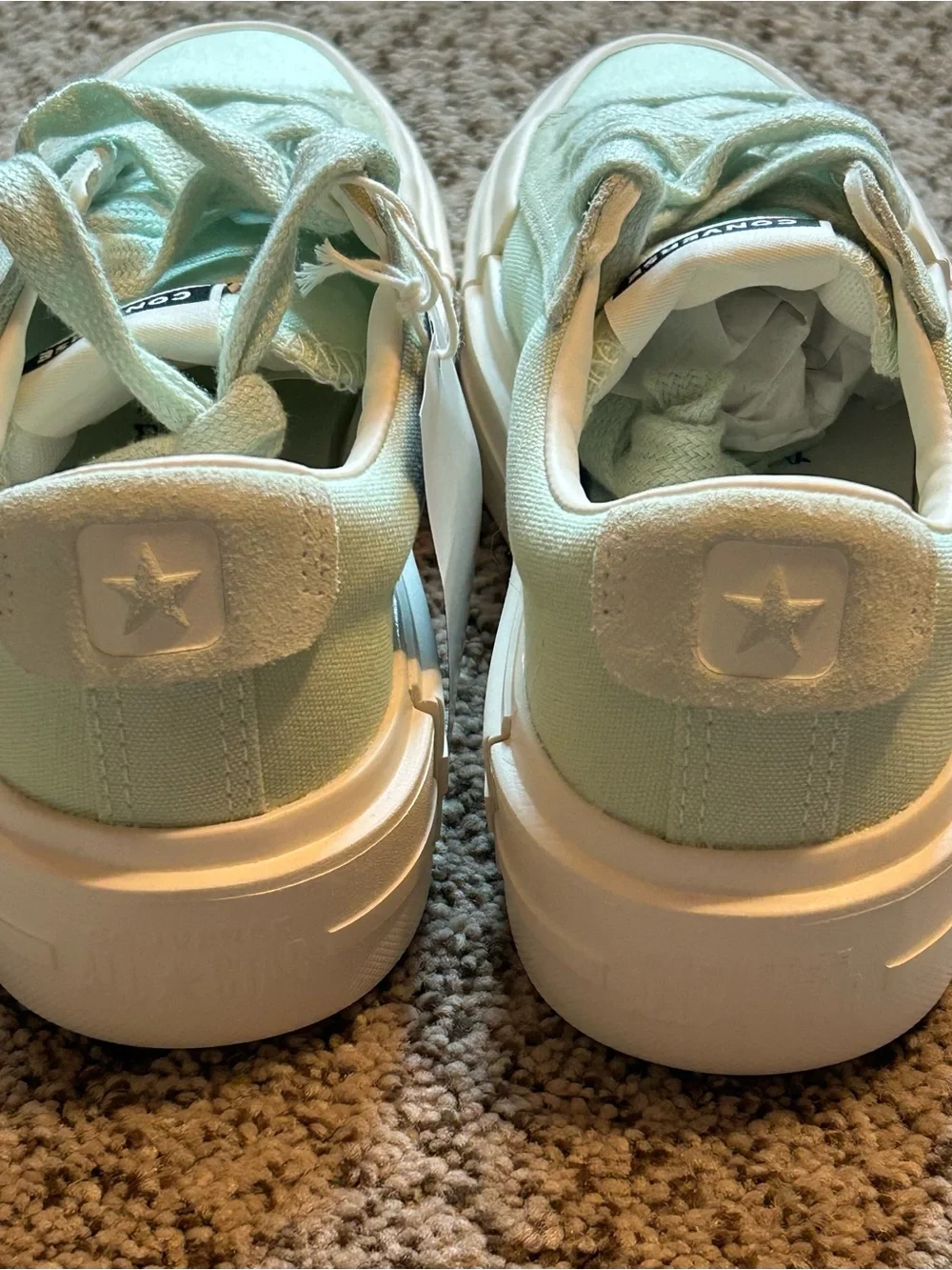 Converse Cruise Ox Canvas & Suede Platform Surplus Mint/Egret women's size 8.5